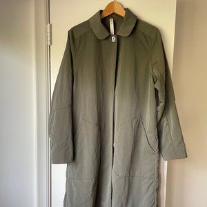 Lightweight Collared A-Line Coat Grey Sage